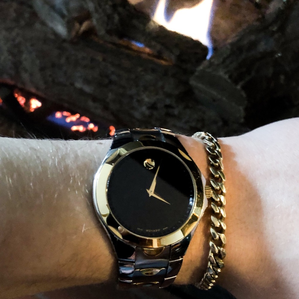 Authentic Movado Luno Two Tone Watch